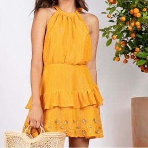 LAST CALL Sundress Lune Dress Gold Sun
